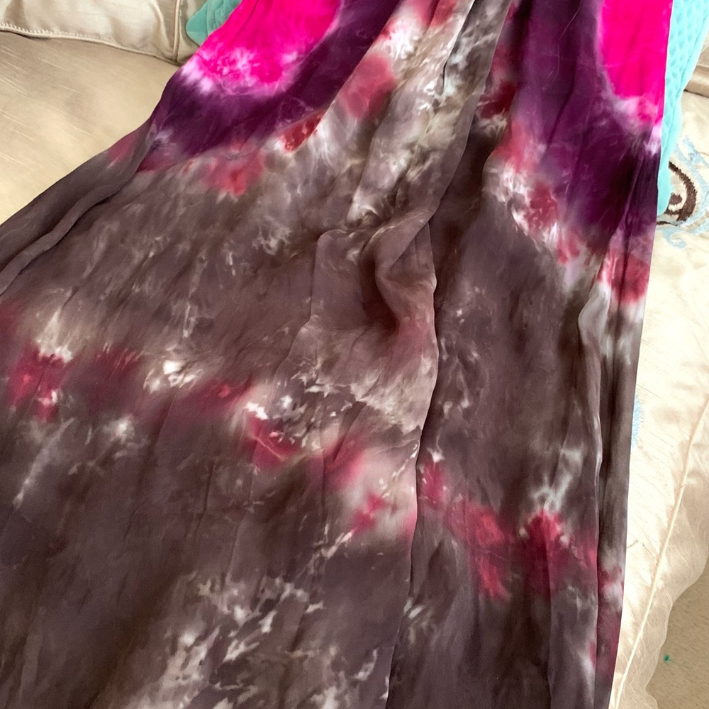 Young, Fabulous & Broke Helena Solar Flare Brown Tie Dye Maxi Dress - Picture 12 of 13